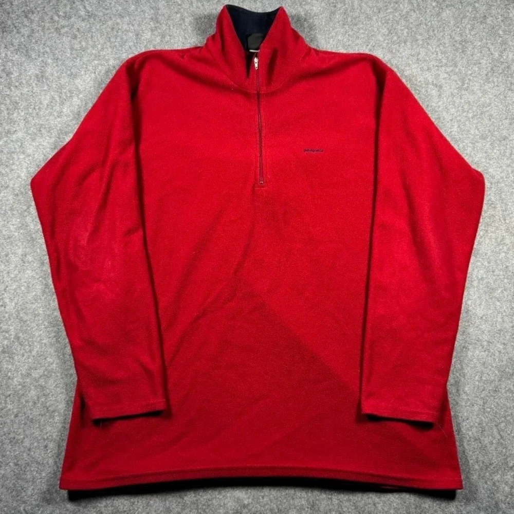Vintage‎ Patagonia Capilene Fleece Pullover Mens XXL Red Quarter Zip Made in USA